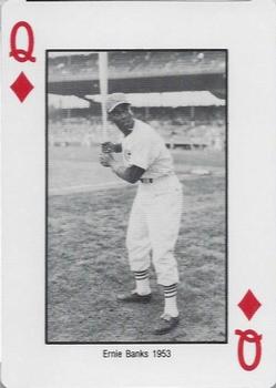 1985 Jack Brickhouse Chicago Cubs Playing Cards #Q♦ Ernie Banks Front