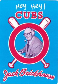 1985 Jack Brickhouse Chicago Cubs Playing Cards #J♥ Hack Wilson Back