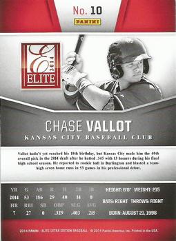 2014 Panini Elite Extra Edition #10 Chase Vallot Back