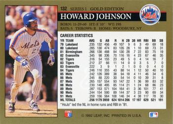 1992 Leaf - Black Gold #132 Howard Johnson Back