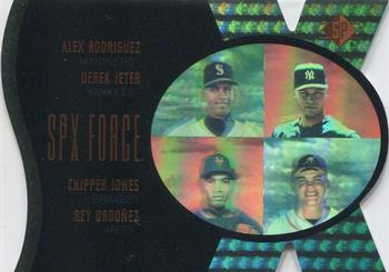 1997 SP - SPx Force #6 Alex Rodriguez / Derek Jeter / Chipper Jones / Rey Ordonez Front