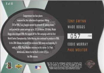 1997 SP - SPx Force #9 Tony Gwynn / Wade Boggs / Eddie Murray / Paul Molitor Back