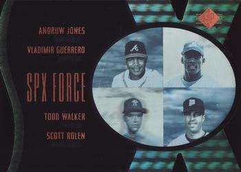 1997 SP - SPx Force #10 Andruw Jones / Vladimir Guerrero / Scott Rolen / Todd Walker Front