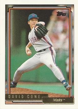 1992 Topps - Gold #195 David Cone Front