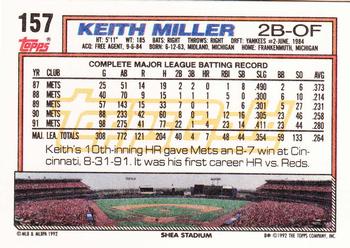 1992 Topps - Gold #157 Keith Miller Back