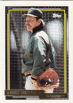 1992 Topps - Gold #495 Carney Lansford Front