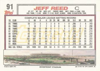 1992 Topps - Gold Winners #91 Jeff Reed Back