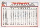 1992 Topps Micro #296 Tom Brunansky Back