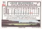 1992 Topps Micro #11 Jack McDowell Back