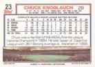 1992 Topps Micro #23 Chuck Knoblauch Back