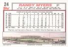 1992 Topps Micro #24 Randy Myers Back