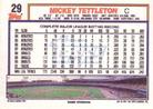 1992 Topps Micro #29 Mickey Tettleton Back