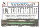 1992 Topps Micro #72 Eddie Zosky Back