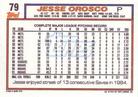 1992 Topps Micro #79 Jesse Orosco Back