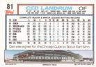 1992 Topps Micro #81 Ced Landrum Back