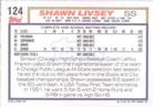 1992 Topps Micro #124 Shawn Livsey Back