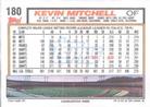 1992 Topps Micro #180 Kevin Mitchell Back