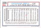 1992 Topps Micro #320 George Bell Back