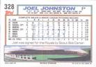 1992 Topps Micro #328 Joel Johnston Back