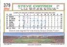 1992 Topps Micro #379 Steve Chitren Back