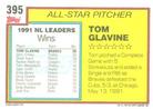 1992 Topps Micro #395 Tom Glavine Back
