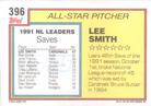 1992 Topps Micro #396 Lee Smith Back