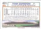 1992 Topps Micro #431 Tom Gordon Back