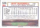 1992 Topps Micro #520 Jeff Bagwell Back