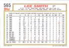 1992 Topps Micro #565 Lee Smith Back