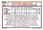1992 Topps Micro #684 Trever Miller Back