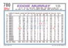 1992 Topps Micro #780 Eddie Murray Back