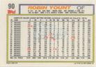 1992 Topps Micro #90 Robin Yount Back