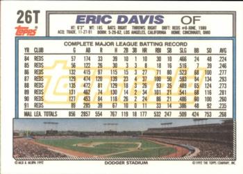 1992 Topps Traded - Gold #26T Eric Davis Back