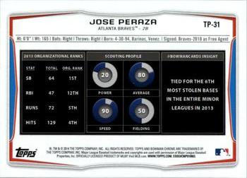 2014 Bowman Draft - Top Prospects #TP-31 Jose Peraza Back