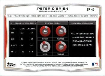 2014 Bowman Draft - Top Prospects #TP-40 Peter O'Brien Back