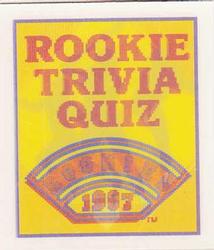 1987 Sportflics Rookies I - Rookie Trivia #4 Rookie Trivia Quiz Front