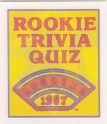1987 Sportflics Rookies I - Rookie Trivia #5 Rookie Trivia Quiz Front