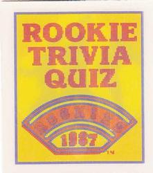 1987 Sportflics Rookies I - Rookie Trivia #6 Rookie Trivia Quiz Front