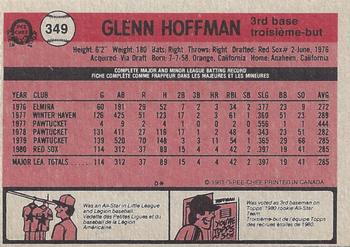 1981 O-Pee-Chee - Gray Back #349 Glenn Hoffman Back