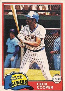 1981 O-Pee-Chee - Gray Back #356 Cecil Cooper Front
