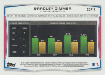 2014 Bowman Draft - Chrome #CDP17 Bradley Zimmer Back