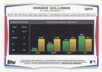 2014 Bowman Draft - Chrome #CDP74 Ronnie Williams Back