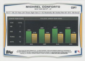 2014 Bowman Draft - Chrome Refractors #CDP7 Michael Conforto Back