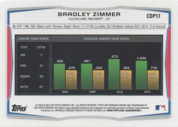 2014 Bowman Draft - Chrome Refractors #CDP17 Bradley Zimmer Back