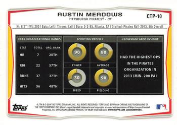 2014 Bowman Draft - Chrome Top Prospects #CTP-10 Austin Meadows Back