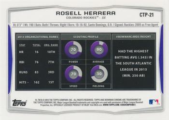2014 Bowman Draft - Chrome Top Prospects #CTP-21 Rosell Herrera Back