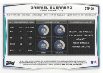 2014 Bowman Draft - Chrome Top Prospects #CTP-29 Gabriel Guerrero Back