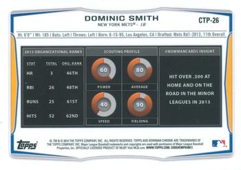 2014 Bowman Draft - Chrome Top Prospects Refractors #CTP-26 Dominic Smith Back