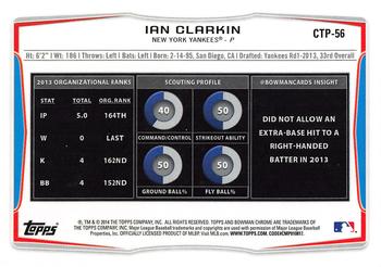 2014 Bowman Draft - Chrome Top Prospects Refractors #CTP-56 Ian Clarkin Back