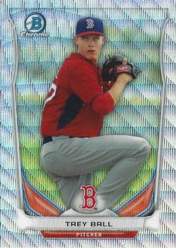 2014 Bowman Draft - Chrome Top Prospects Silver Wave Refractors #CTP-20 Trey Ball Front